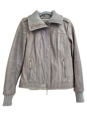 Eddie Bauer Grey Leather Jacket - Size S